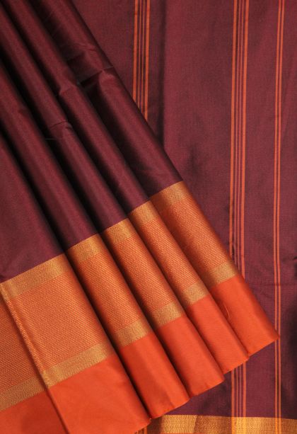 Mahome Red Arani Silk Sarees Gold Zari with Plain