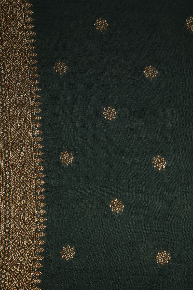 Viola Purple Banaras Sarees with Copper Zari Floral Patterns view 3