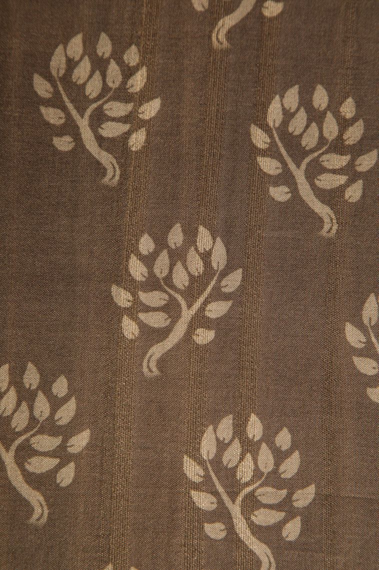 Tortilla Brown Jute Sarees with Without Zari Zari Pathik Motifs view 3