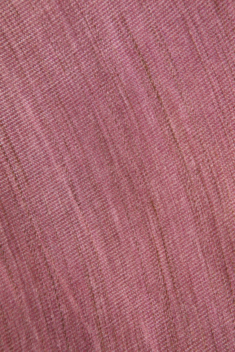 Rosewood Pink Jute Sarees with Silver Zari Plain view 3
