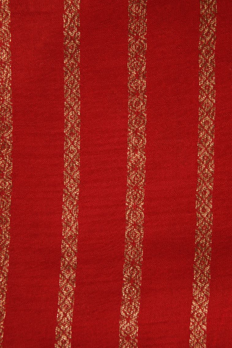 Candy Red Banaras Sarees Antic Zari with Floral Puttas view 3