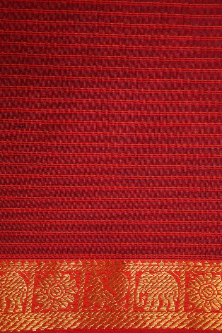 Biscotti Yellow Poly Cotton Sarees Gold Zari with Checks view 3