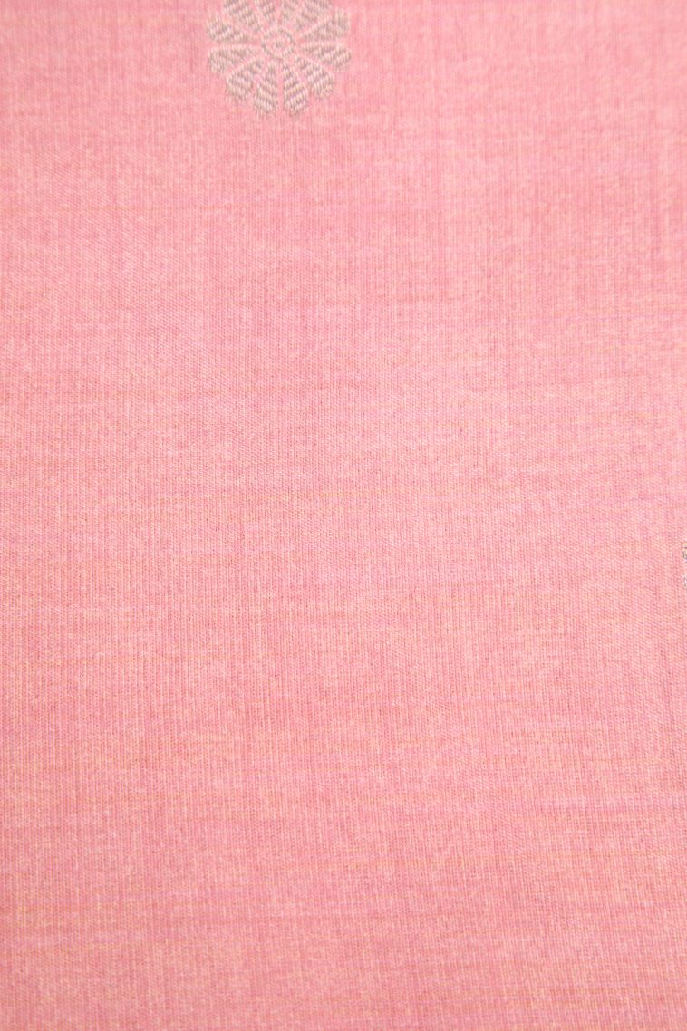 Heather Purple Semi Tussar Silk with Silver Zari Geometric Shapes view 3