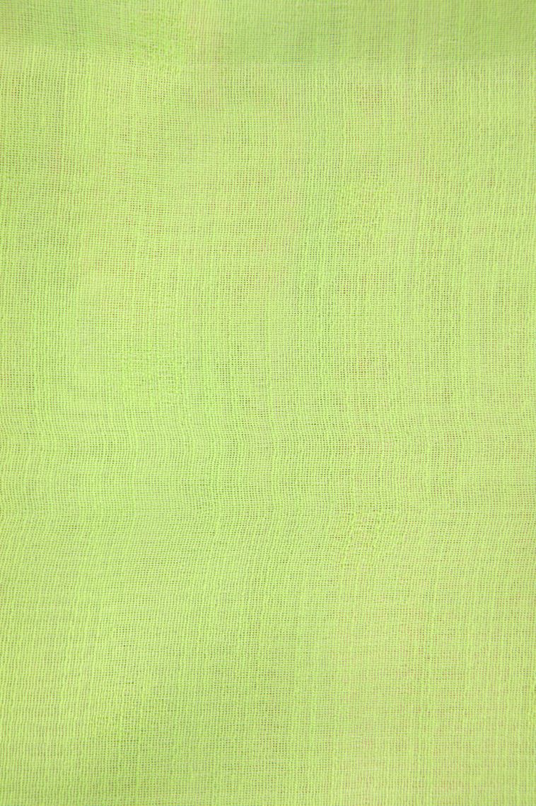 Lime Green Jute Sarees Antic Zari with Leaf Pattern view 3