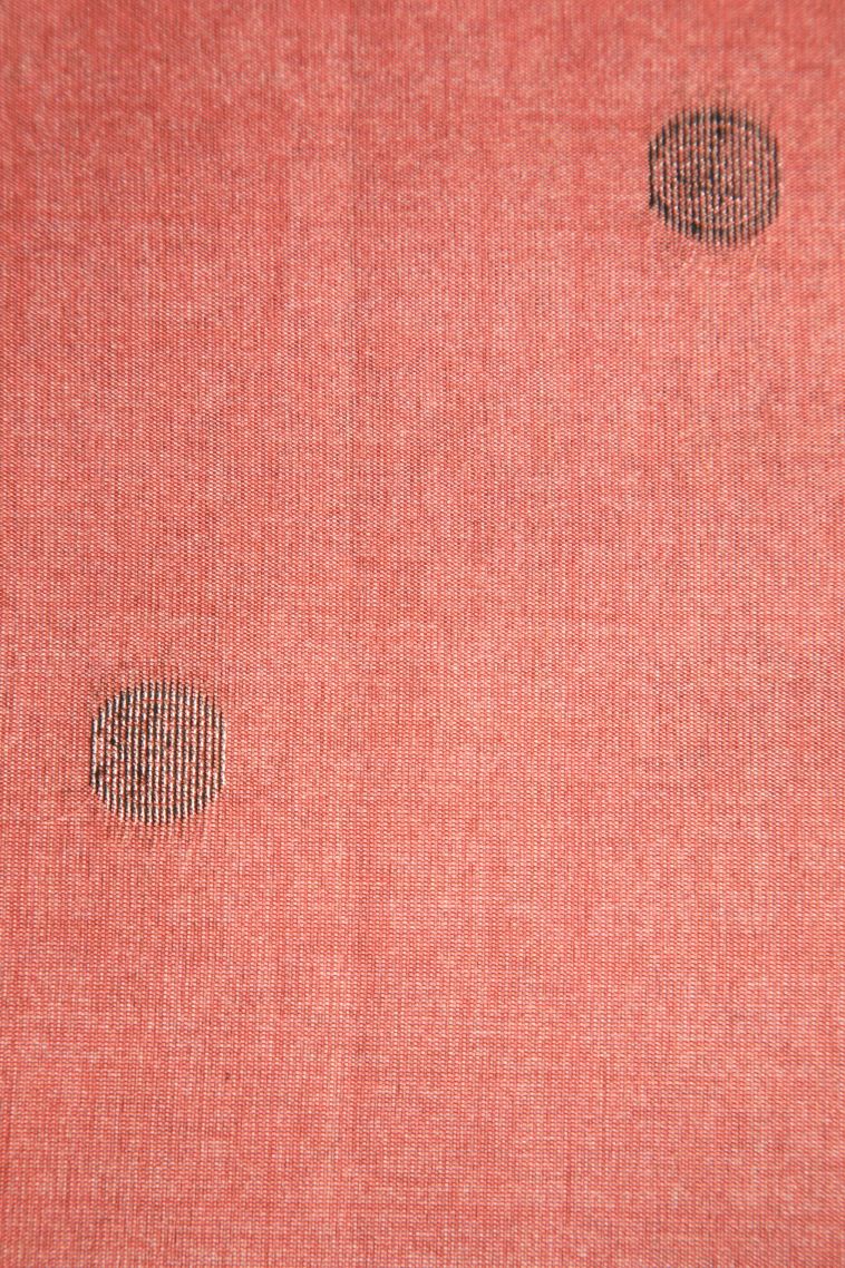 Cantaloupe Orange Semi Tussar Silk with Antic Zari Floral Patterns view 3