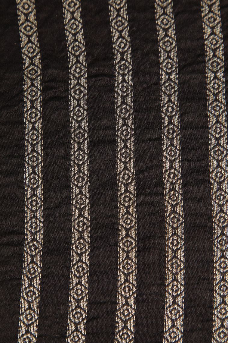 Carob Brown Banaras Sarees with Silver Zari Buttis (small Dots Or Motifs) view 3