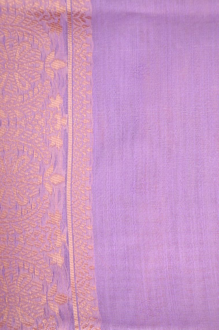 Lemonade Pink Jute Sarees Antic Zari with Floral Patterns view 3
