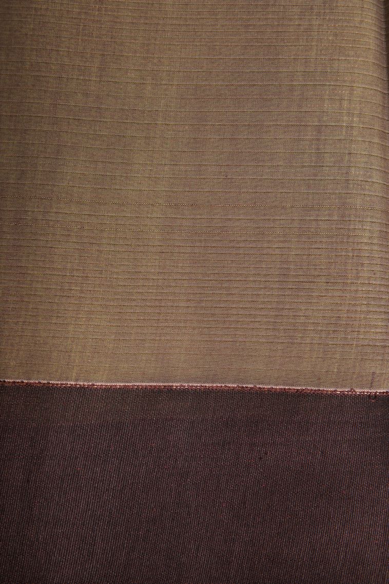 Lime Yellow Silk Cotton Sarees with Copper Zari Straipes And Puttas view 3