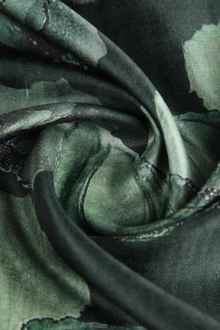 Pine Green Jute Sarees with Without Zari Zari Floral Patterns view 4