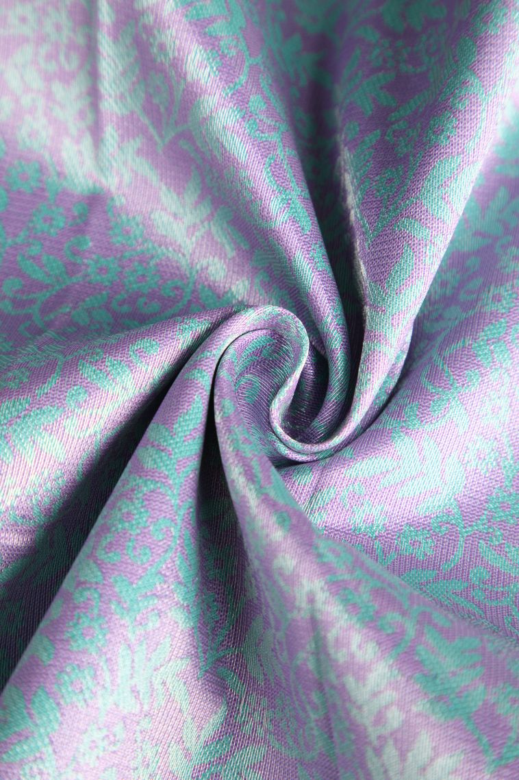 Periwinkle Purple Visiri Madippu Silk Sarees with Silver Zari Floral Patterns view 4