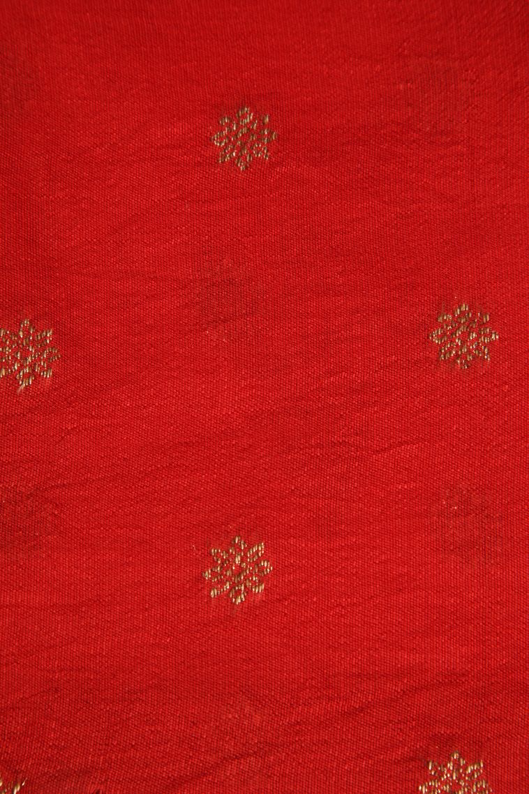 Ivory White Banaras Sarees with Copper Zari Floral Patterns view 3