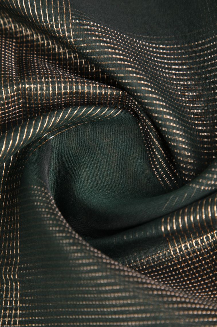 Seaweed Green Silk Cotton Sarees with Copper Zari Buttis (small Dots Or Motifs) view 4