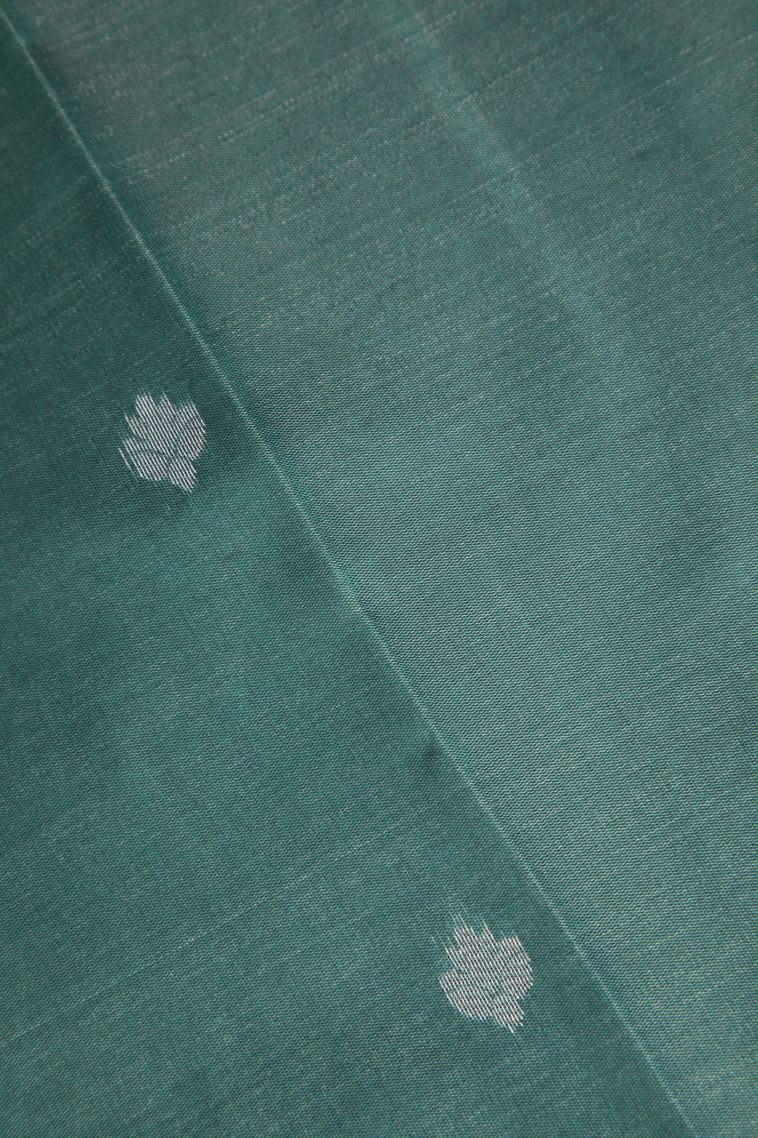 Ballet Pink Visiri Madippu Silk Sarees with Silver Zari Leaf Pattern view 3