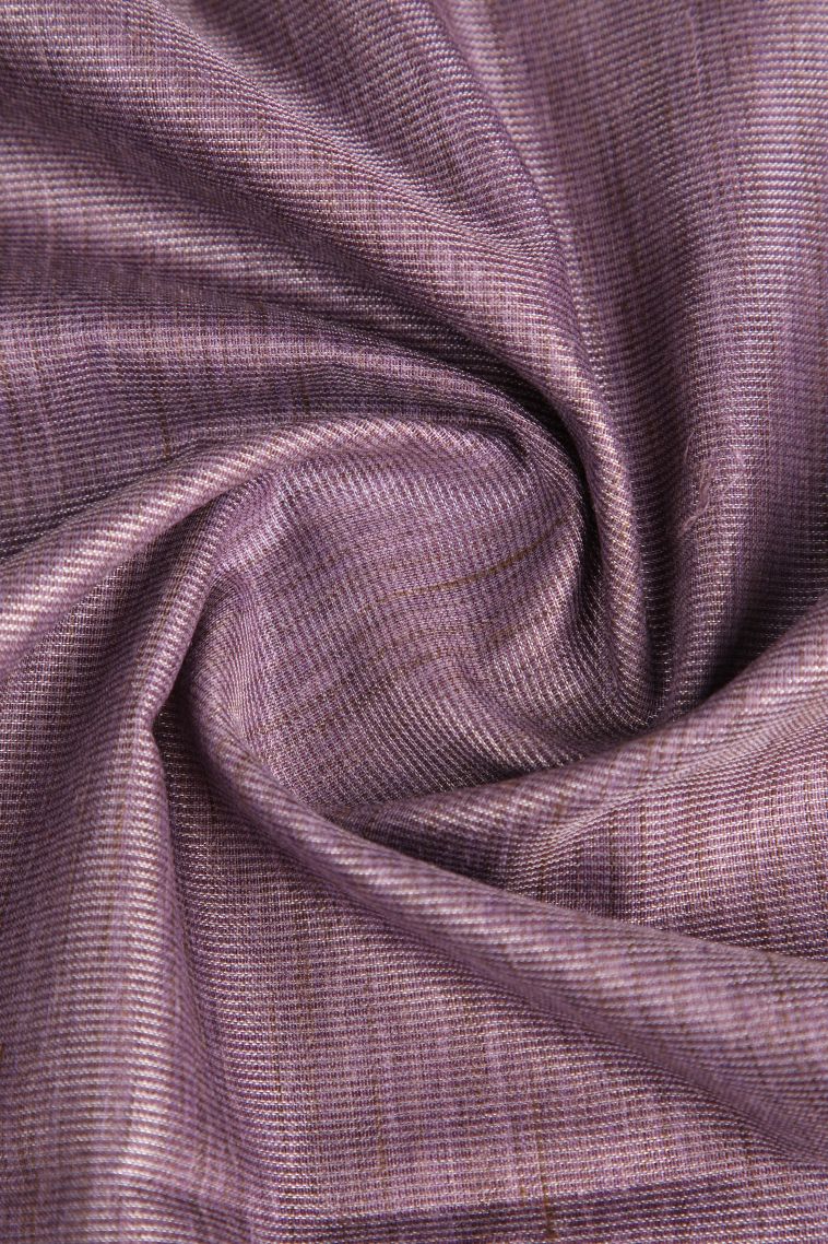 Heather Purple Jute Sarees with Silver Zari Plain view 4