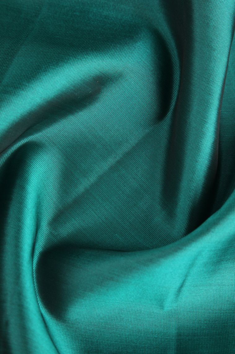 Teal Blue Soft Silk Saree with Copper Zari Circle Mottif view 4