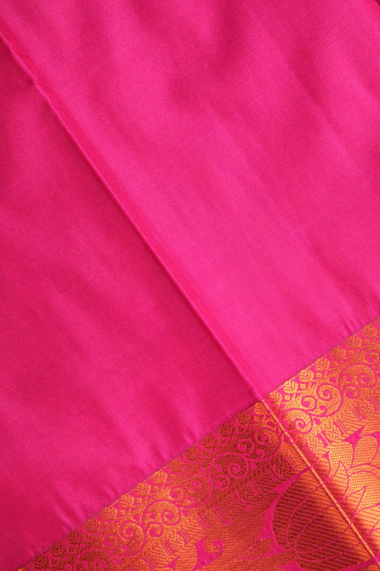Heather Purple Visiri Madippu Silk Sarees with Copper Zari Floral Puttas view 3