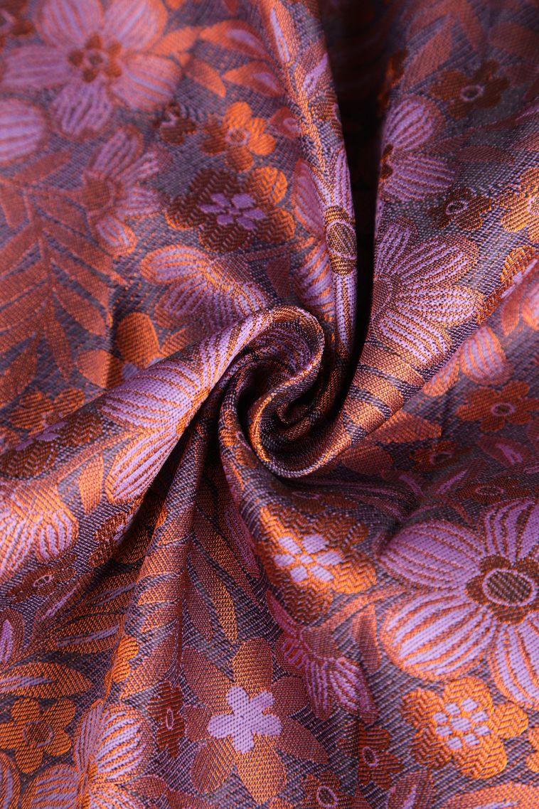 Heather Purple Visiri Madippu Silk Sarees with Copper Zari Floral Puttas view 4