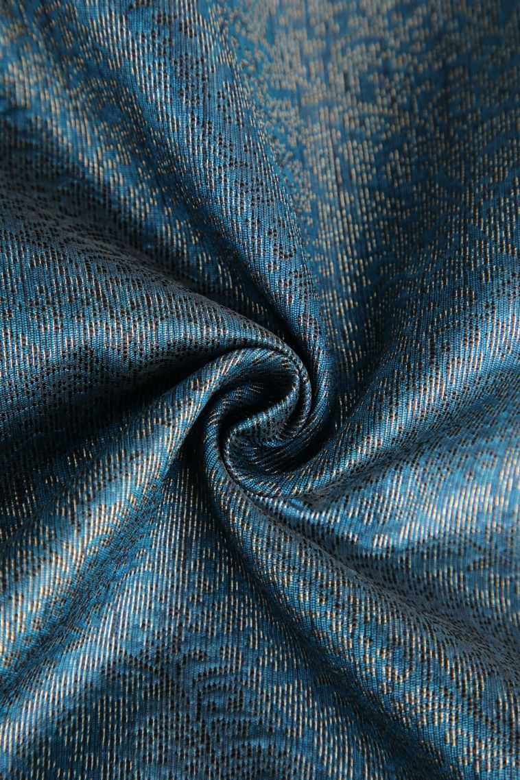 Cerulean Blue Jute Sarees with Silver Zari Checks view 4