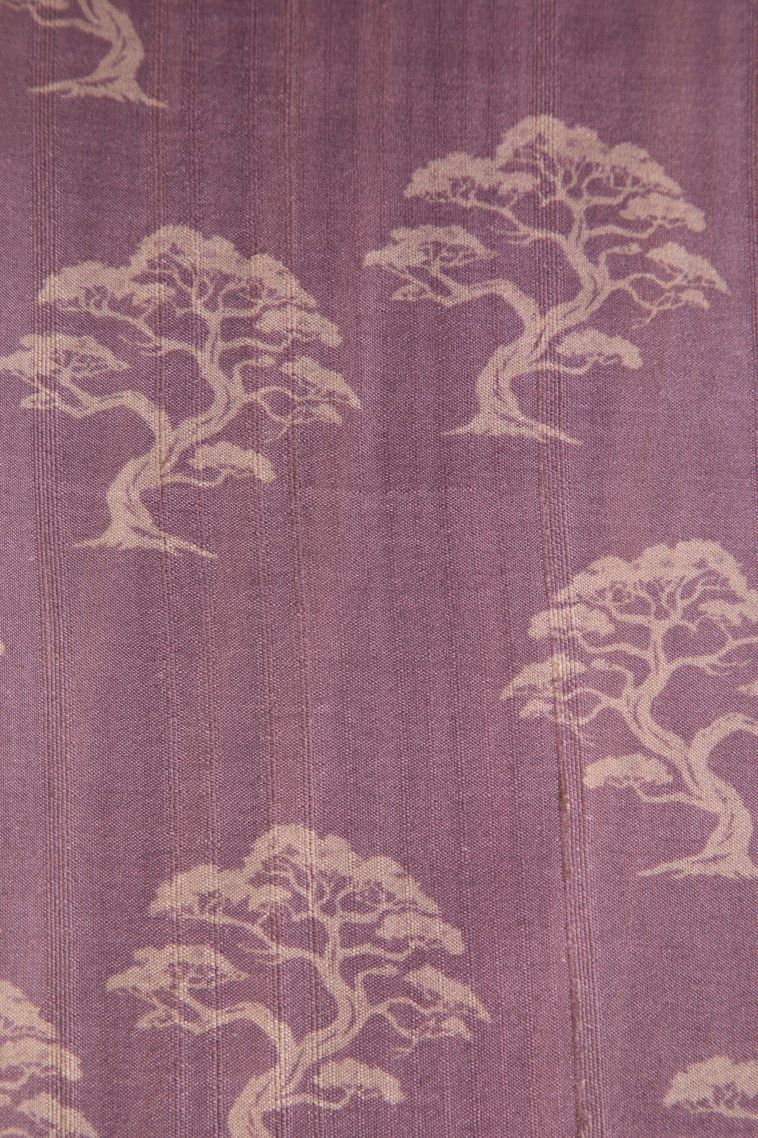 Heather Purple Jute Sarees with Without Zari Zari Pathik Motifs view 3