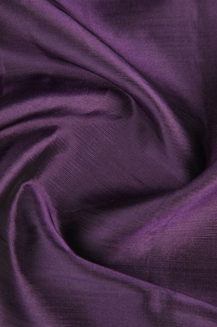 Viola Purple Soft Silk Saree Gold Zari with Floral Puttas view 4