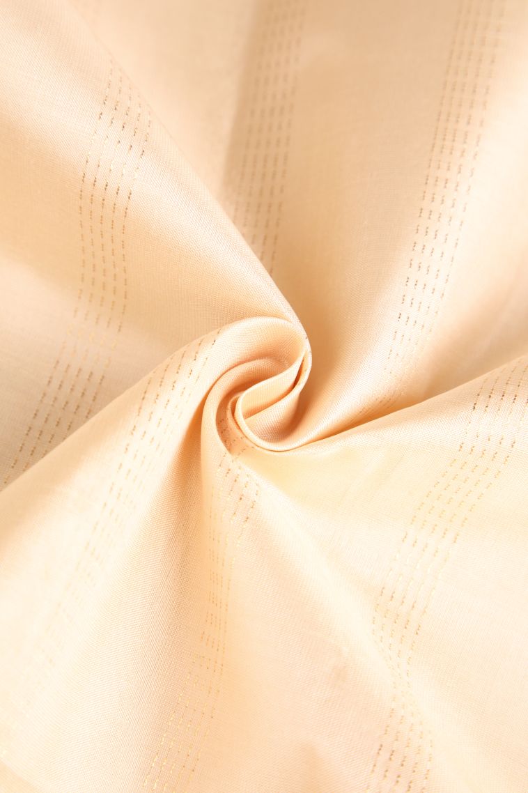 Cream White Soft Silk Saree with Gold Zari Buttis (small Dots Or Motifs) view 4