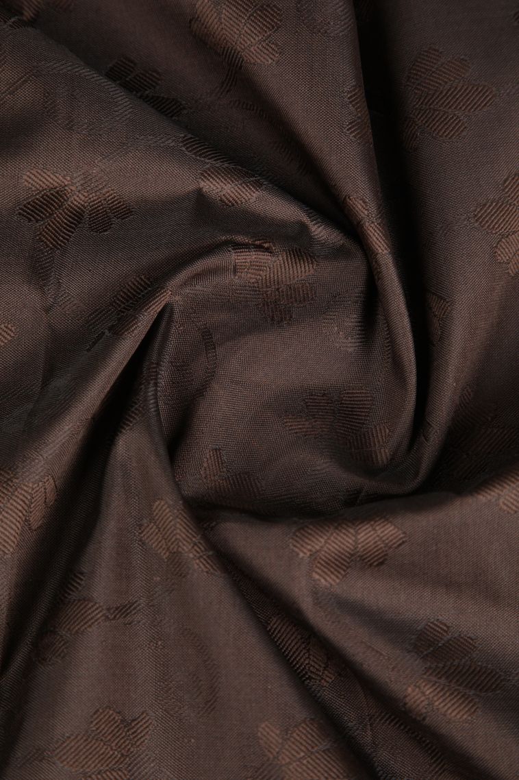 Cedar Brown Visiri Madippu Silk Sarees Copper Zari with Floral Patterns view 4