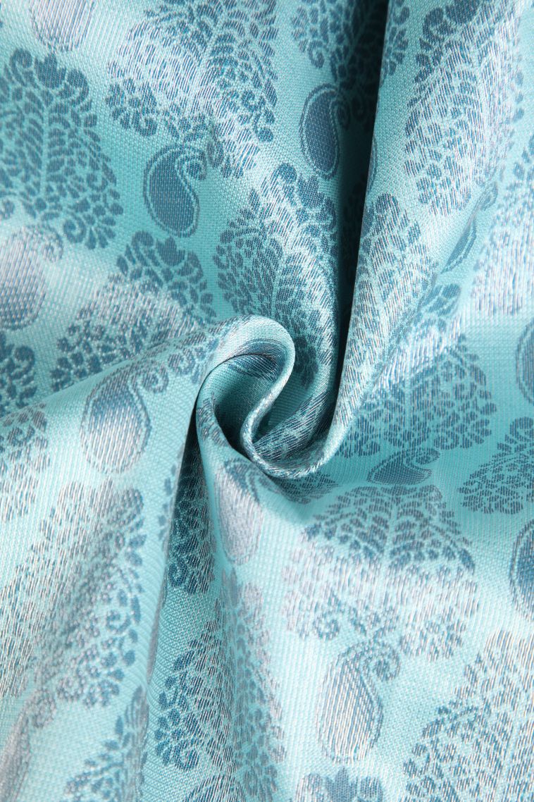 Arctic Blue Visiri Madippu Silk Sarees with Silver Zari Manga view 4