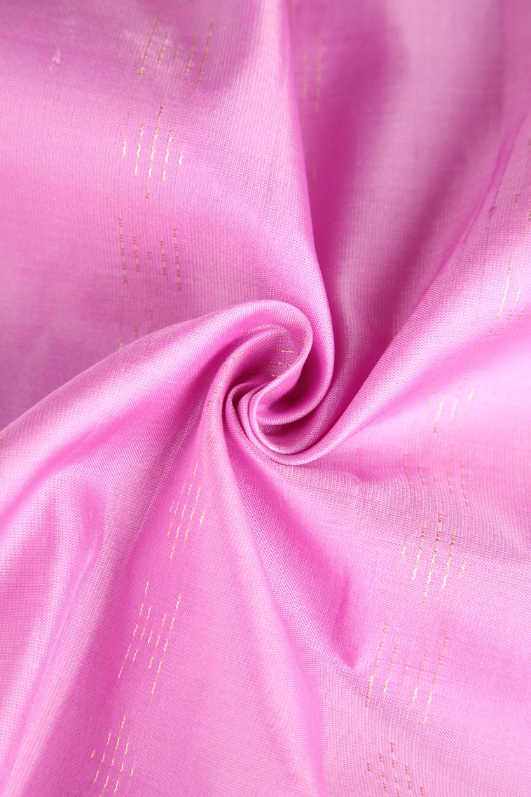 Taffy Pink Soft Silk Saree with Gold Zari Stripes view 4