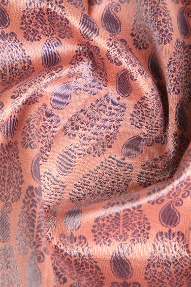 Flamingo Pink Visiri Madippu Silk Sarees with Silver Zari Manga view 4