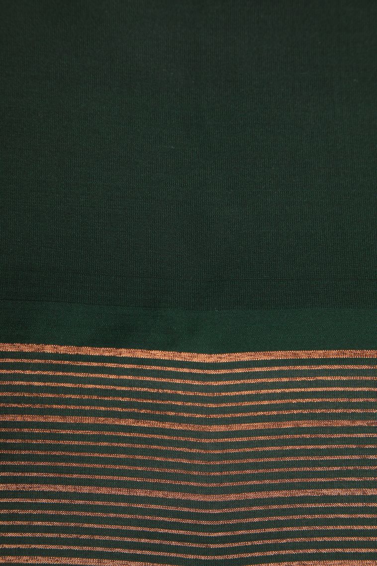 Magenta  Pink Soft Silk Saree with Copper Zari Peacock Motifs view 3