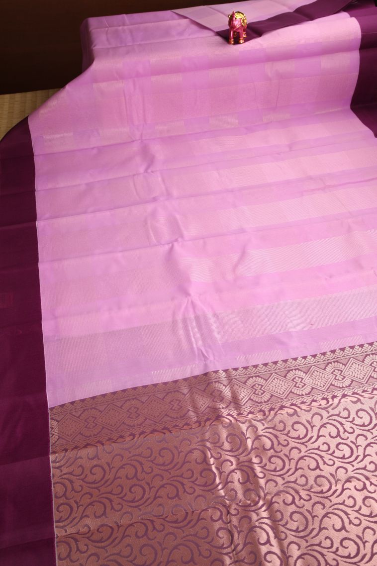 Ballet Pink Silk Cotton Sarees with Copper Zari Buttis (small Dots Or Motifs) view 2