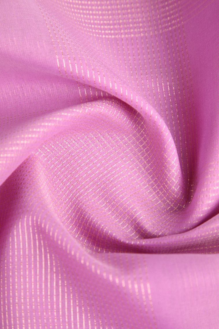 Ballet Pink Silk Cotton Sarees with Copper Zari Buttis (small Dots Or Motifs) view 4