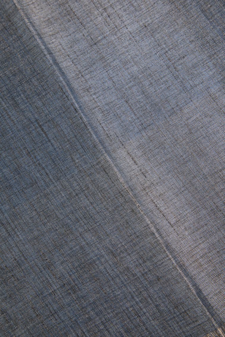 Charcoal Black Semi Tussar Silk Gold And Silver Zari with Zari Stripes view 3