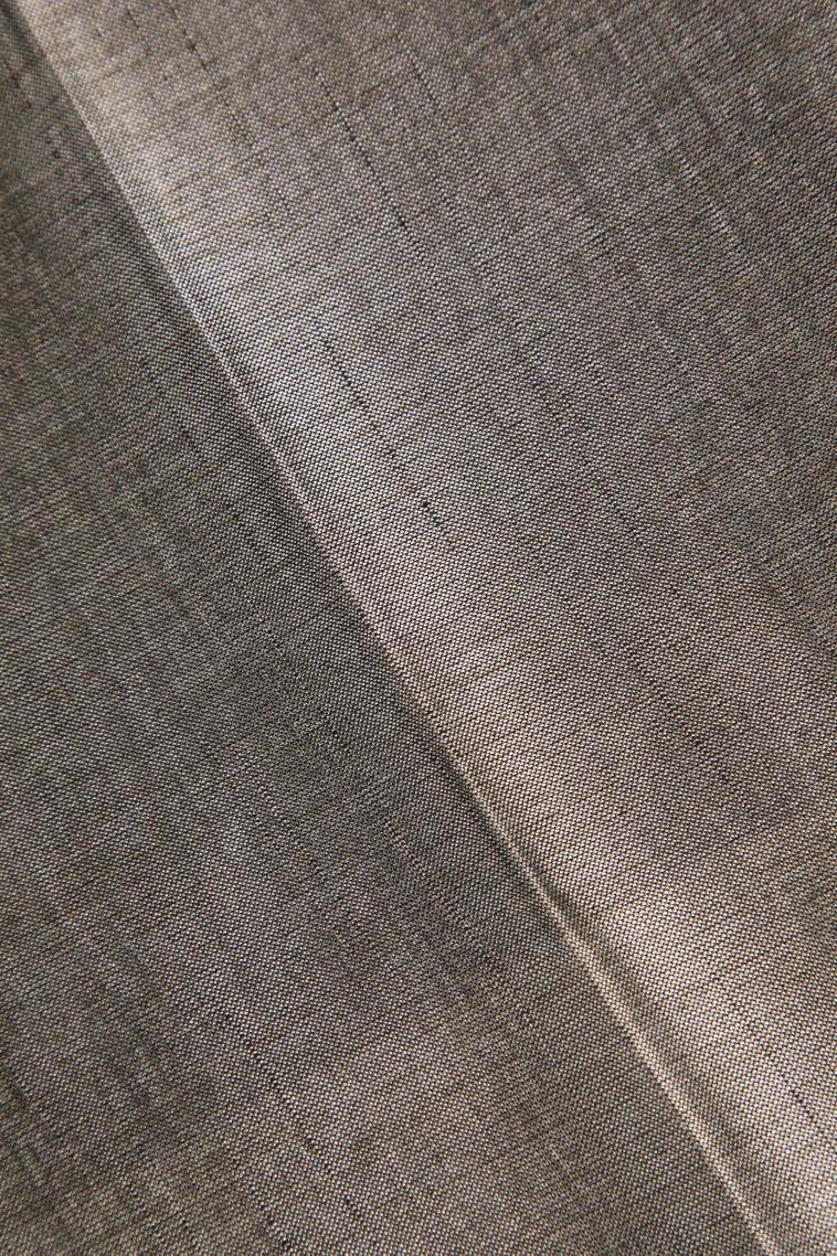 Gray Black Semi Tussar Silk Gold And Silver Zari with Zari Stripes view 3