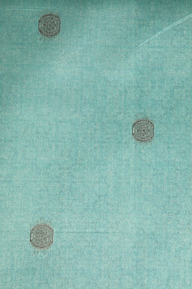 Mint Green Semi Tussar Silk with Antic Zari Floral Patterns view 3