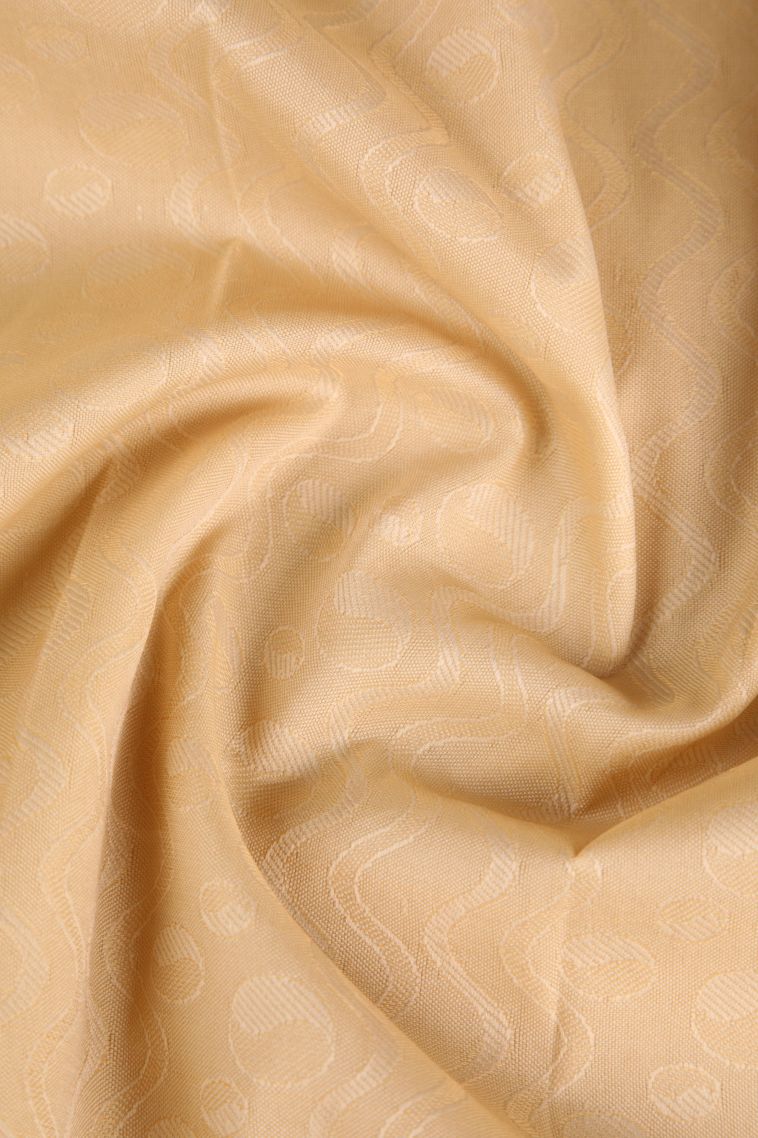 Vanilla Custard Yellow Visiri Madippu Silk Sarees Silver Zari with Circle Mottif view 4