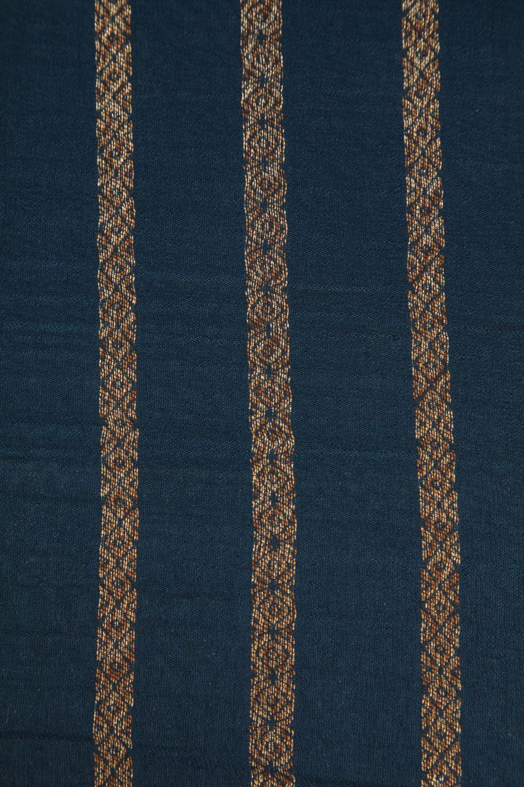 Aegean Blue Banaras Sarees Antic Zari with Floral Puttas view 3