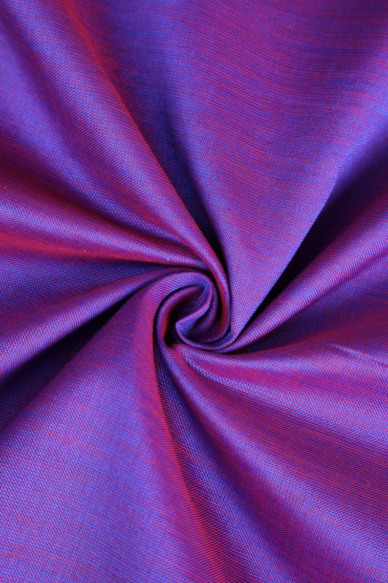 Viola Purple Poly Cotton Sarees Gold Zari with Plain view 4