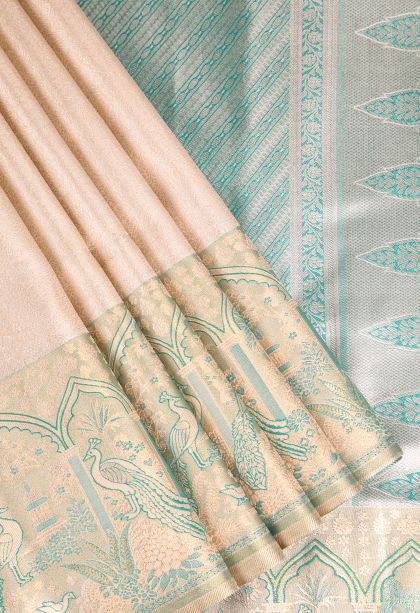 Vanilla Custard Yellow Apoorva Silk Sarees with Silver Zari Buttis (small Dots Or Motifs)