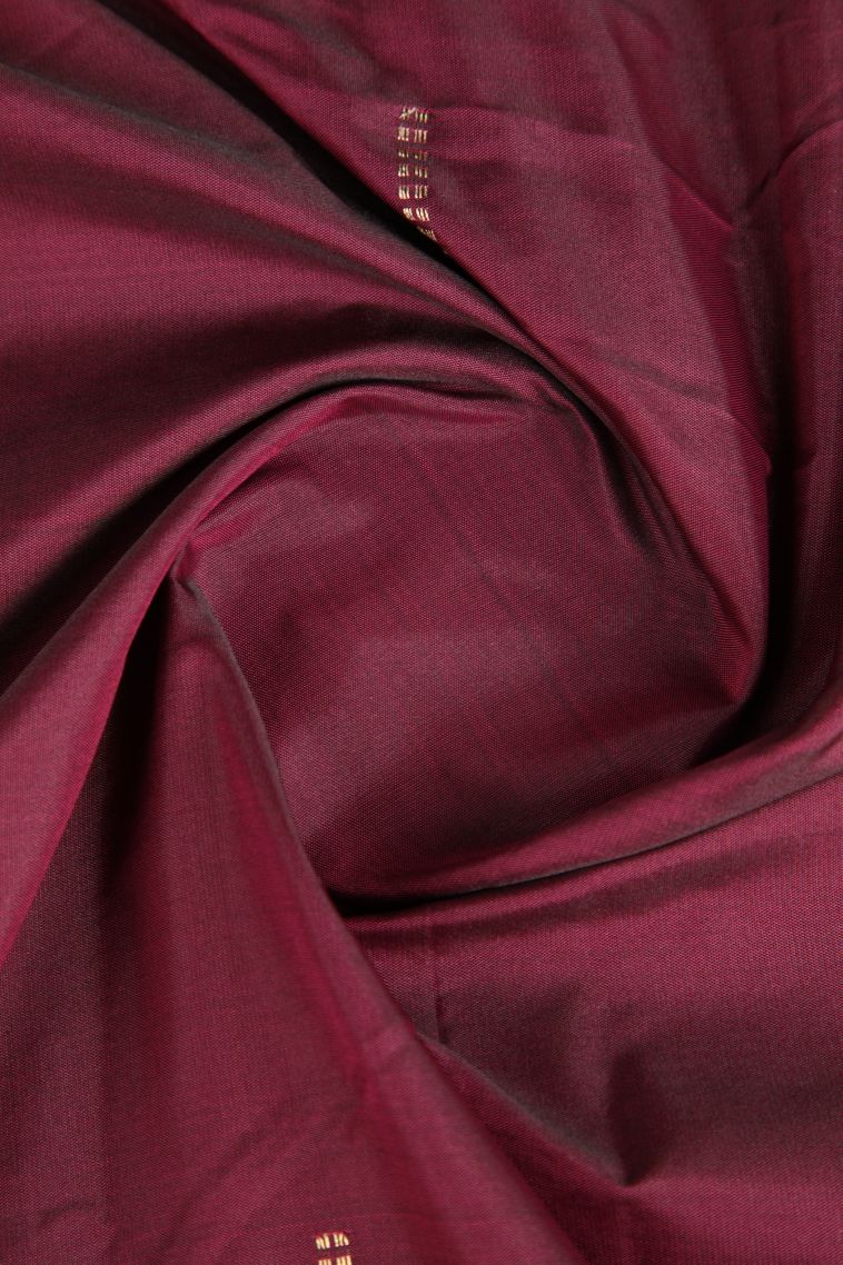 Ruby Red Arani Silk Sarees Gold Zari with Buttis (small Dots Or Motifs) view 4