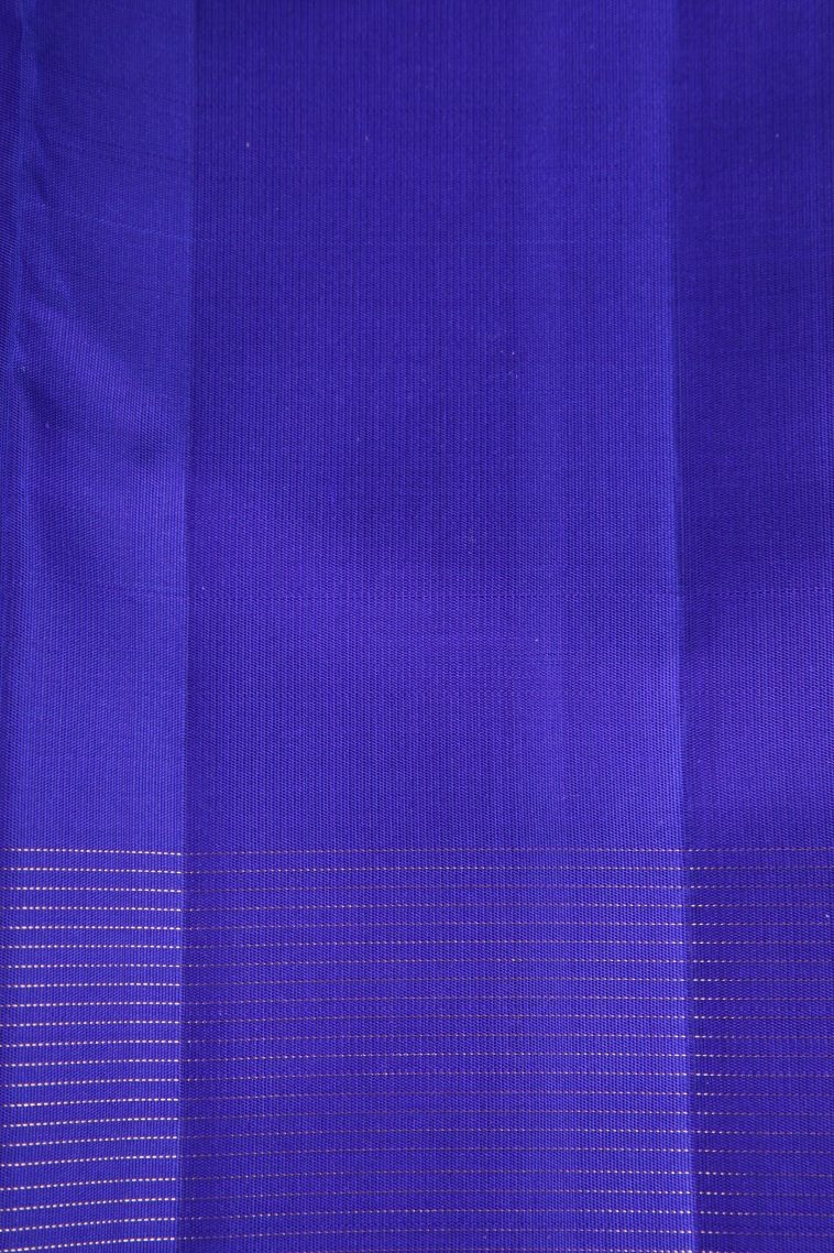 Lapis Blue Kanchipuram Silk Sarees Gold Zari with Rudhracham Annam Motif view 3