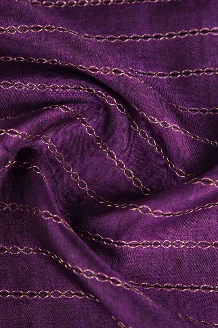 Viola Purple Semi Tussar Silk Gold Zari with Kodi Pattern view 4
