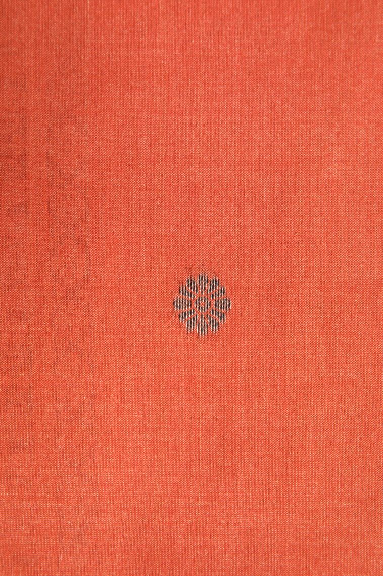 Candy Orange Semi Tussar Silk with Antic Zari Tree Mottif view 3