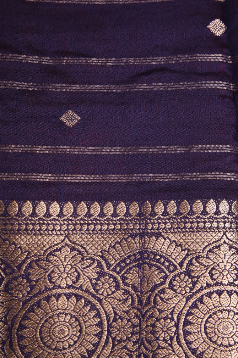 Candy Red Chanderi Cotton Sarees Antic Zari with Cross Straipes view 3