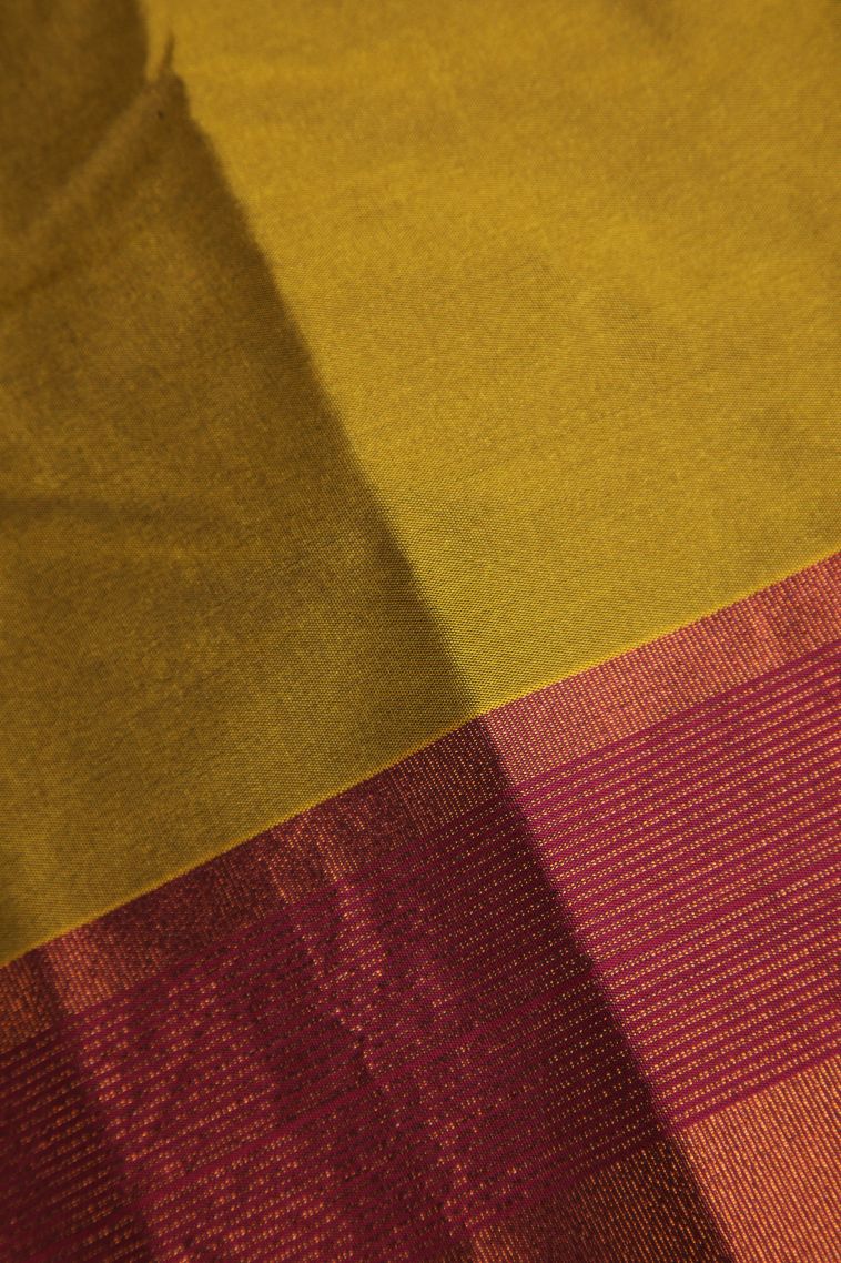Gold Arani Silk Sarees Copper Zari with Geometric Shapes view 3
