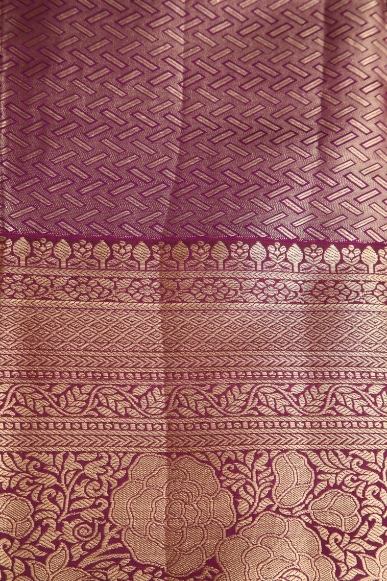 Cookie Yellow Apoorva Silk Sarees with Copper Zari Floral Patterns view 3