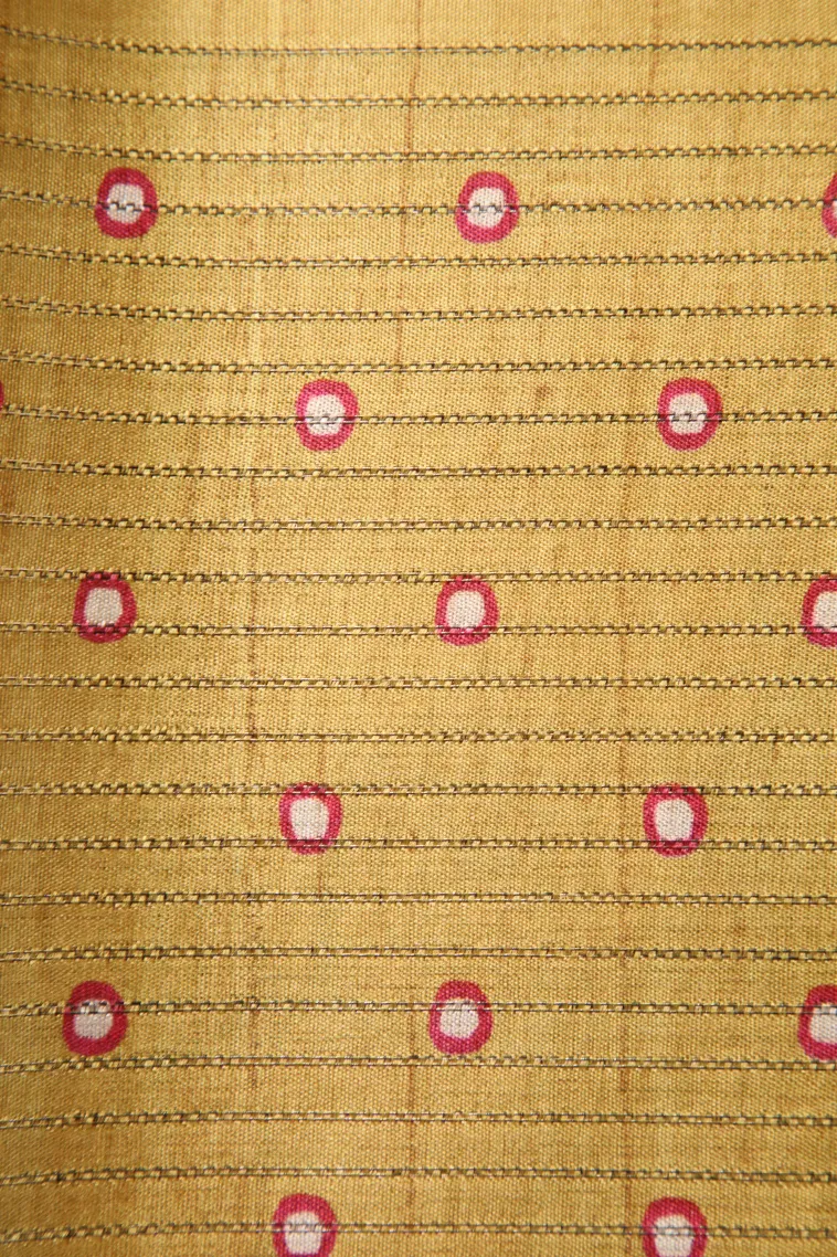 Gold Tussar Saree Without Zari With Peacock Motifs view 3