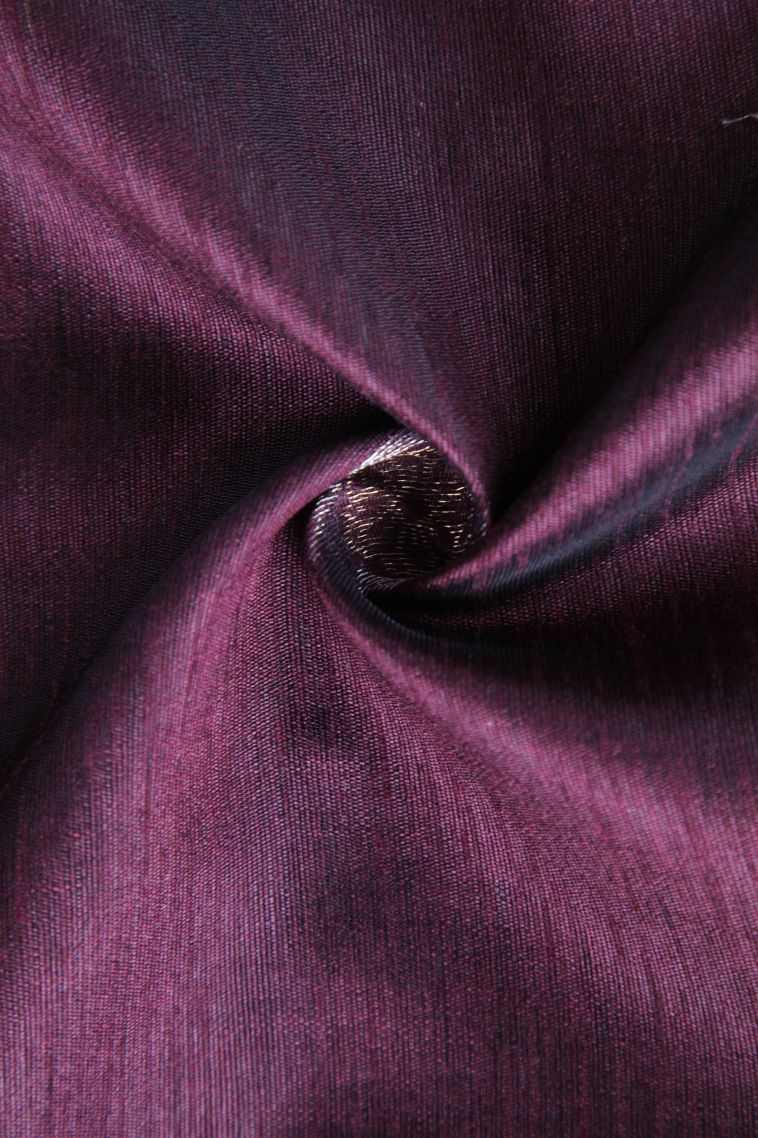Berry Red Raw Silk Sarees with Gold And Silver Zari Puttas view 4