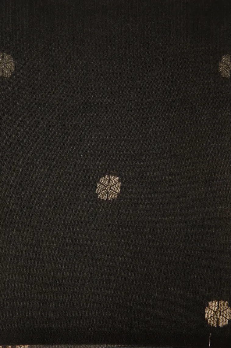Tortilla Brown Tussar Saree with Antic Zari Floral Patterns view 3