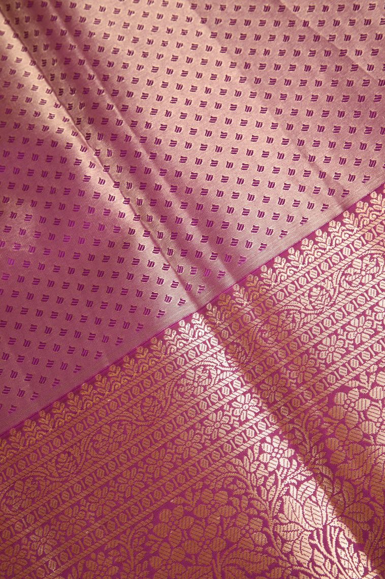 Sky Blue Apoorva Silk Sarees with Copper Zari Floral Patterns view 3